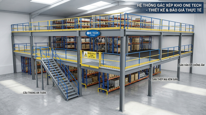 Báo giá kệ sàn mezzanine Đà Lạt theo mặt bằng thực tế