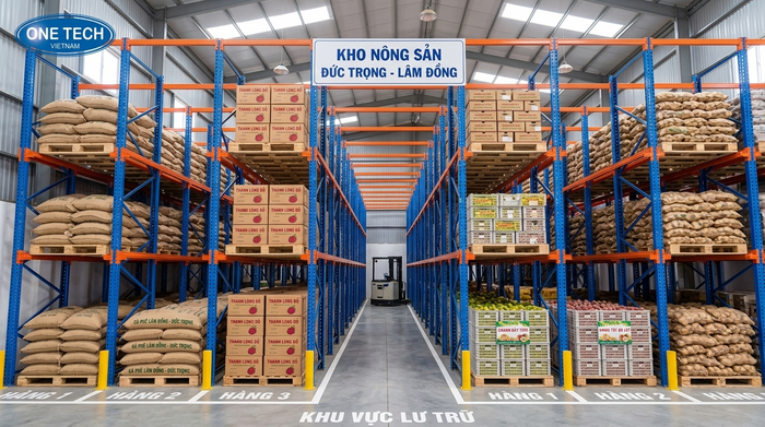 Kệ drive in tại Đức Trọng cho kho nông sản đóng pallet