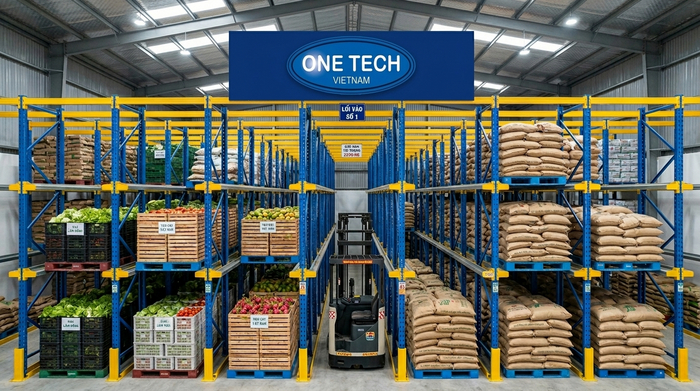 Kệ drive in Lâm Đồng dùng cho kho pallet nông sản