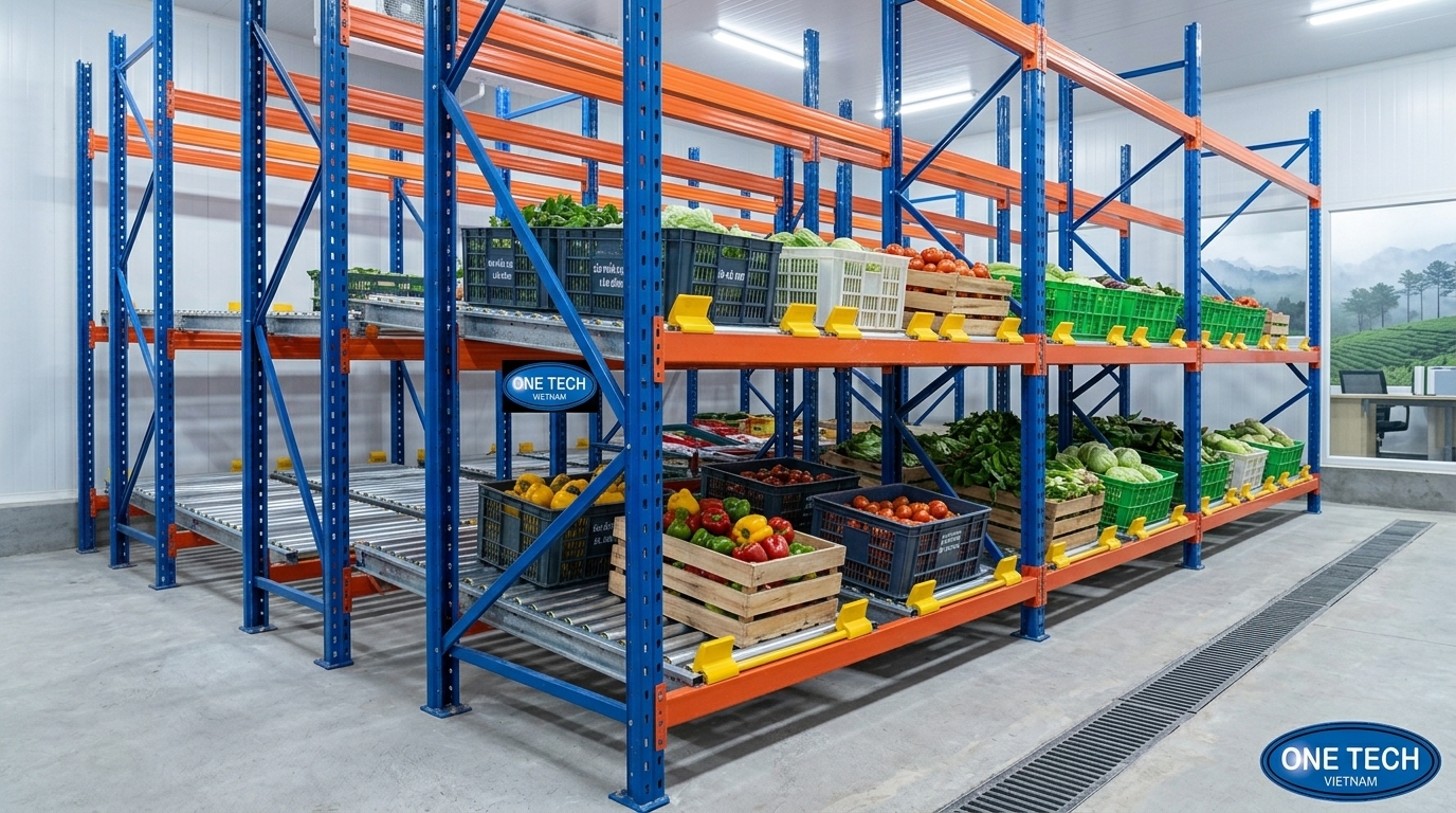 Hệ thống kệ Flow racks cho kho lạnh tại Lâm Đồng