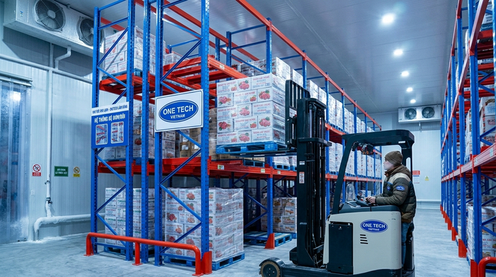 Kệ kho lạnh công nghiệp dùng xe nâng trong kho lạnh Lâm Đồng