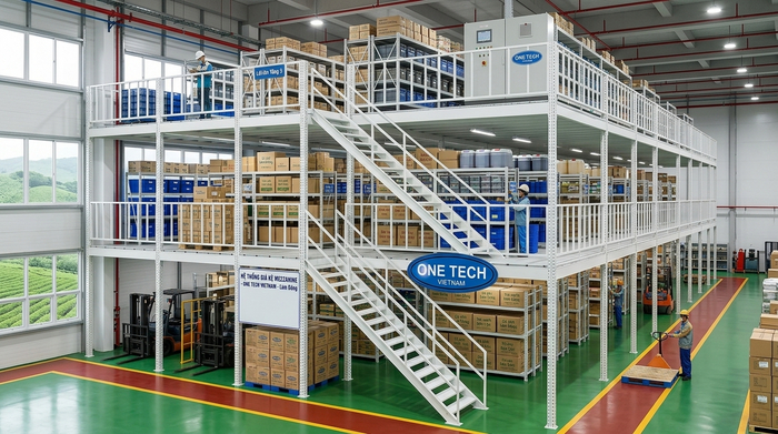 Hệ thống kệ sàn mezzanine Lâm Đồng tận dụng chiều cao kho