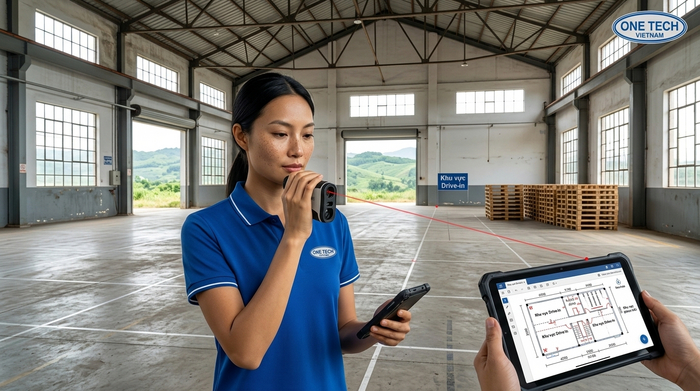 Khảo sát kho trước khi lắp đặt kệ drive in Lâm Đồng