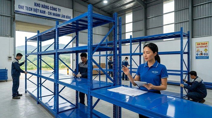 Lắp đặt kệ trung tải Lâm Đồng bởi Kệ kho hàng Lâm Đồng thuộc OneTech Group