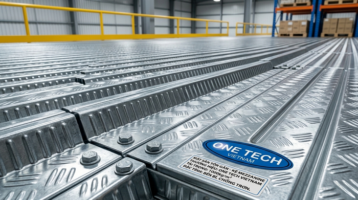 Mặt sàn tôn gân cho hệ kệ mezzanine