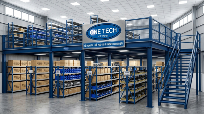 Mẫu kệ sàn mezzanine kết hợp kệ phụ trong kho