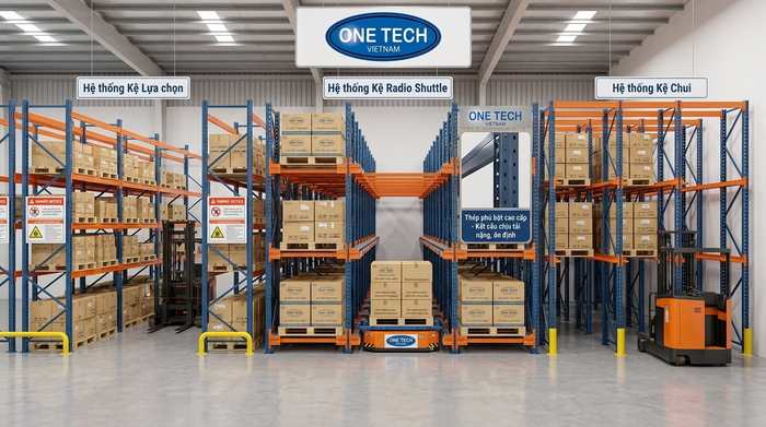 So sánh kệ Radio Shuttle với các loại kệ pallet phổ biến