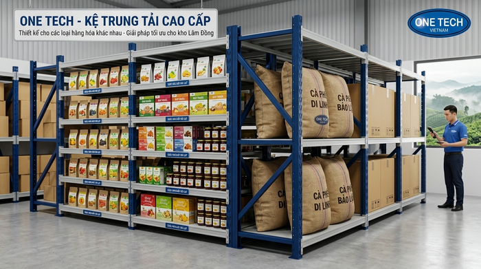 Lựa chọn tải trọng kệ trung tải theo hàng hóa tại Lâm Đồng