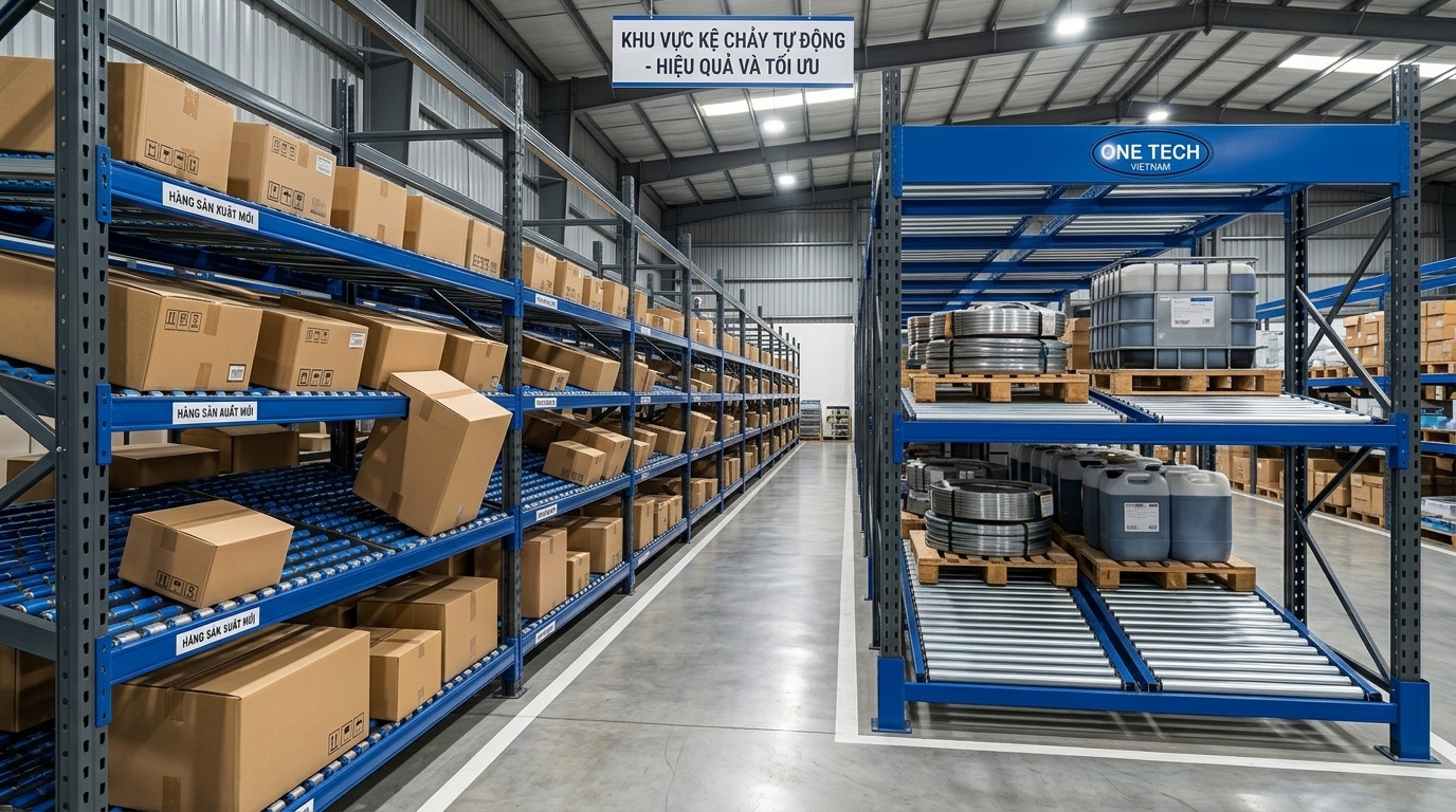 Thiết kế kệ Flow rack theo tải trọng thùng hàng và pallet