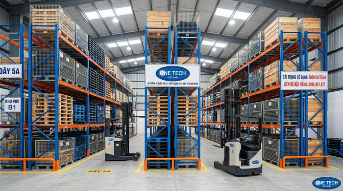 Các tiêu chí chọn kệ pallet tại Lâm Đồng gồm tải trọng pallet xe nâng và môi trường kho