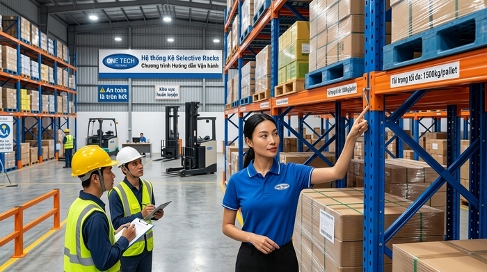 Bàn giao sản phẩm kệ kho hàng