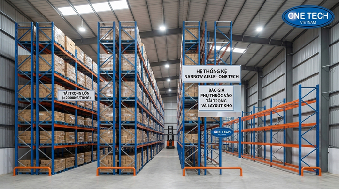 Báo giá Kệ Narrow Aisle Lâm Đồng Báo giá Kệ Narrow Aisle Lâm Đồng theo tải trọng và layout kho