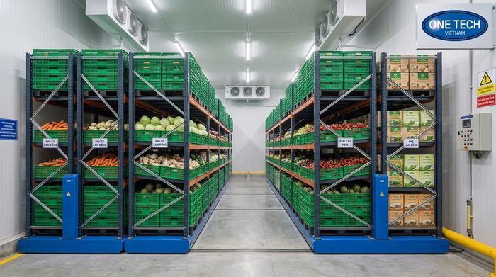 Kệ di động cho kho lạnh nông sản Kệ di động cho kho lạnh bảo quản nông sản tại Lâm Đồng