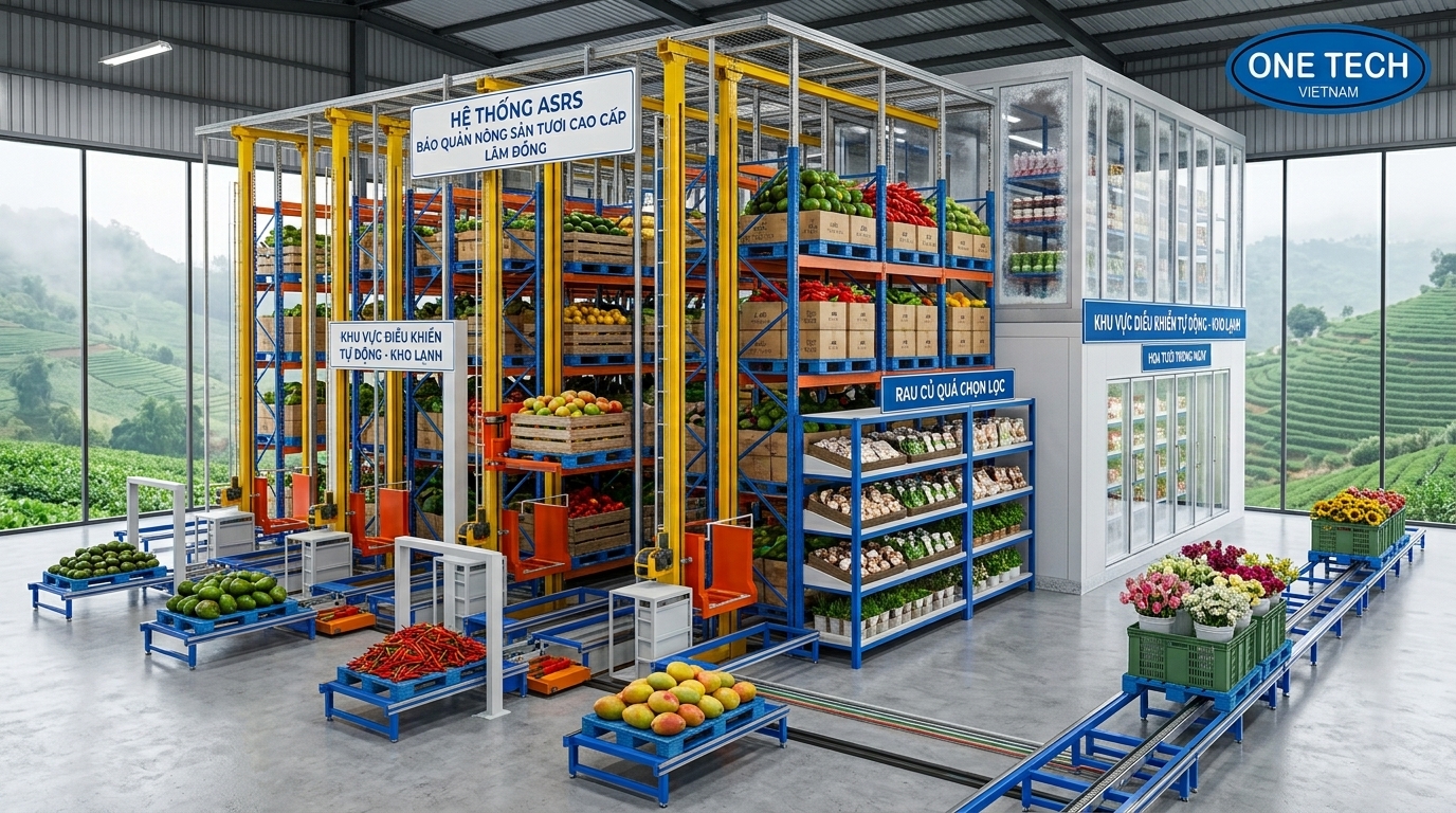 Kho nông sản Lâm Đồng ứng dụng kệ ASRS Mô phỏng kho nông sản tại Lâm Đồng ứng dụng hệ thống kệ tự động