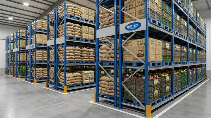 Kệ Push Back cho kho nông sản Lâm Đồng Kệ Push Back cho kho nông sản tại Lâm Đồng