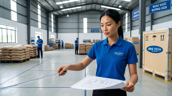 Khảo sát mặt bằng lắp kệ kho di động Khảo sát mặt bằng trước khi lắp kệ kho di động Lâm Đồng