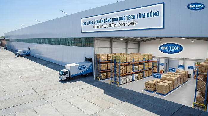 Kho trung chuyển hàng khô tại Lâm Đồng sử dụng kệ trung tải và khu pallet
