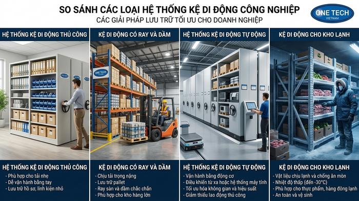 So sánh kệ kho di động Lâm Đồng So sánh các loại kệ kho di động Lâm Đồng theo nhu cầu sử dụng