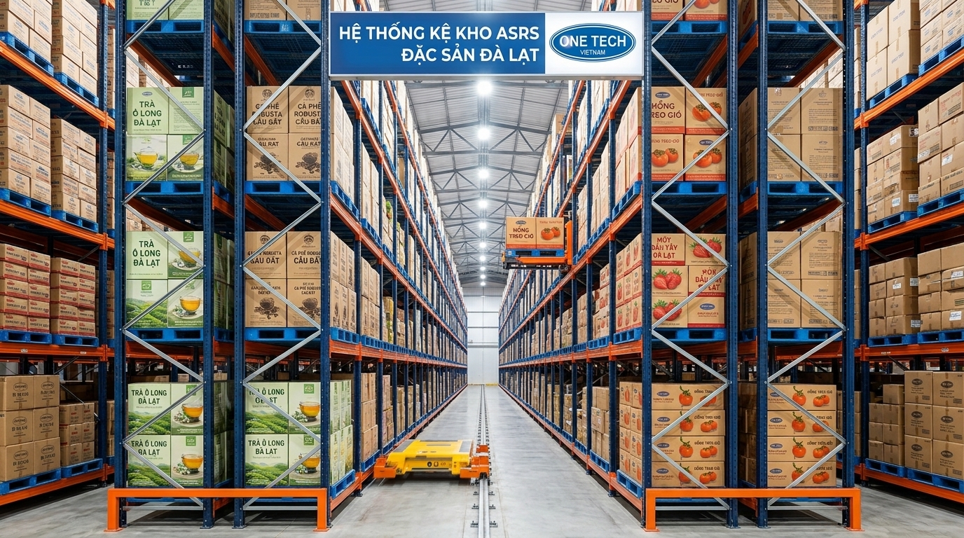 Kệ kho ASRS cho kho đặc sản Đà Lạt Ứng dụng kệ kho ASRS Lâm Đồng cho kho đặc sản Đà Lạt và hàng bán lẻ
