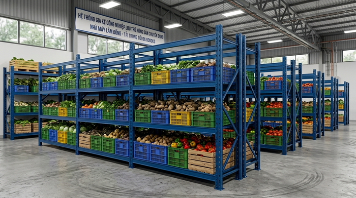 Kho nông sản sử dụng kệ tải nặng tại Đức Trọng Ứng dụng kệ kho hàng cho nông sản tại Lâm Đồng