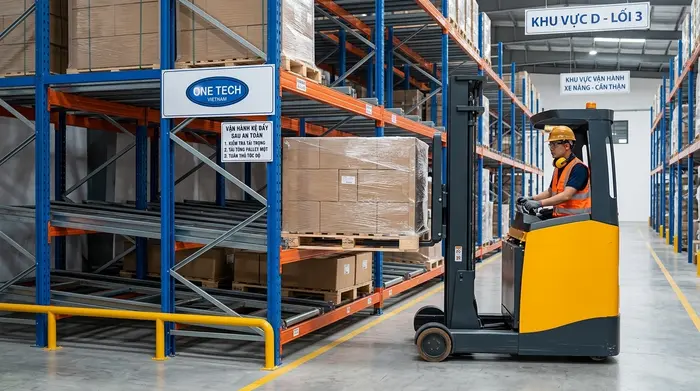 Vận hành kệ Push Back Lâm Đồng bằng xe nâng Vận hành xe nâng an toàn với kệ Push Back Lâm Đồng