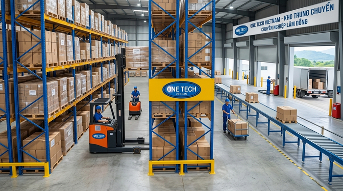 Xe nâng, xe đẩy và thiết bị hỗ trợ vận hành kho trung chuyển Lâm Đồng