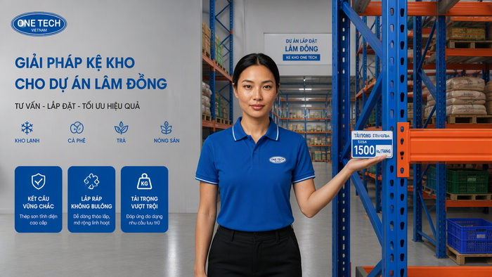 Kệ kho hàng Lâm Đồng trực thuộc OneTech tư vấn và lắp đặt kệ kho