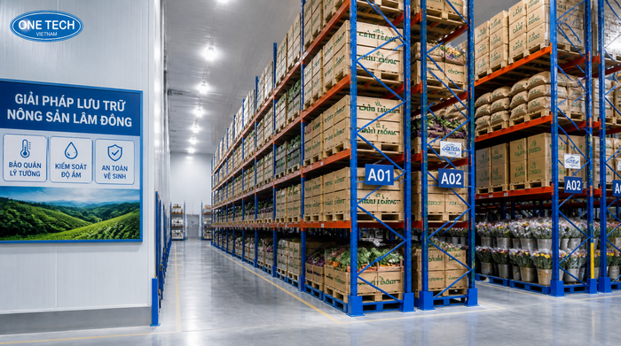 Kệ kho logistics Lâm Đồng cho kho nông sản Đà Lạt Kệ kho logistics trong kho nông sản tại Đà Lạt Lâm Đồng