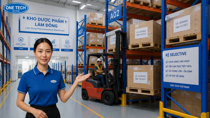 Kệ Selective cho kho pallet dược phẩm tại Lâm Đồng