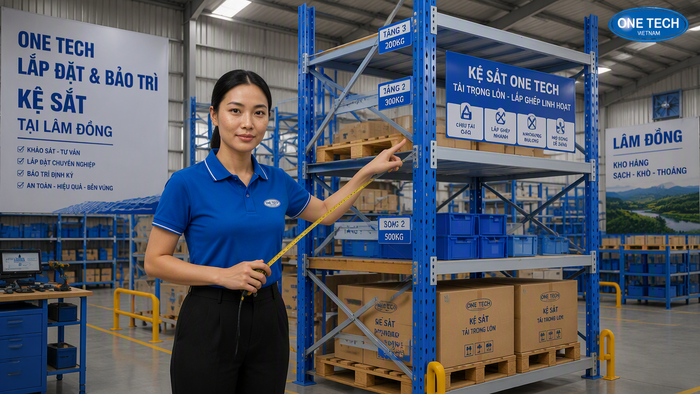 Lắp đặt kệ xếp chồng tại kho hàng Lâm Đồng
