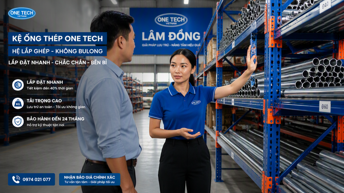 Tư vấn kệ để ống thép Lâm Đồng trực thuộc OneTech