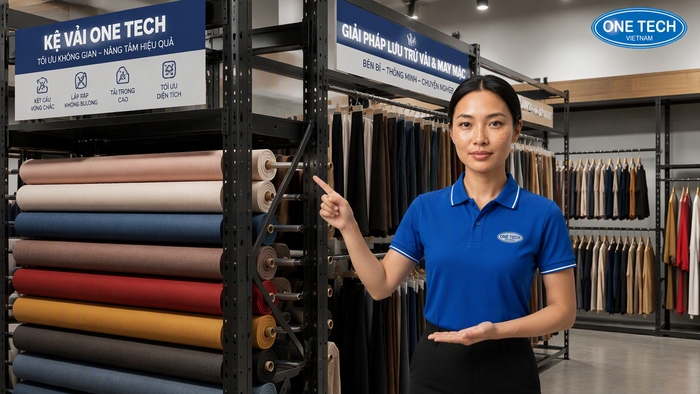 Tư vấn kệ để vải Lâm Đồng cho kho may mặc và cửa hàng vải