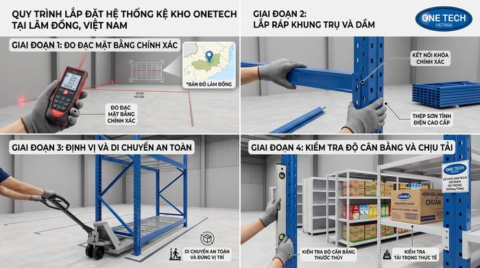 Quy trình lắp đặt kệ kho FMCG tại Lâm Đồng